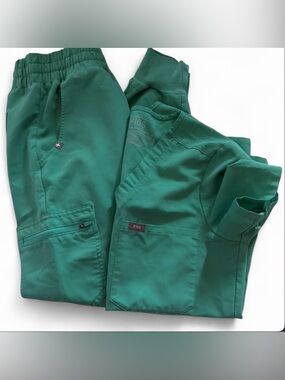 Figs Deep Green Medical Scrub Top and Pants